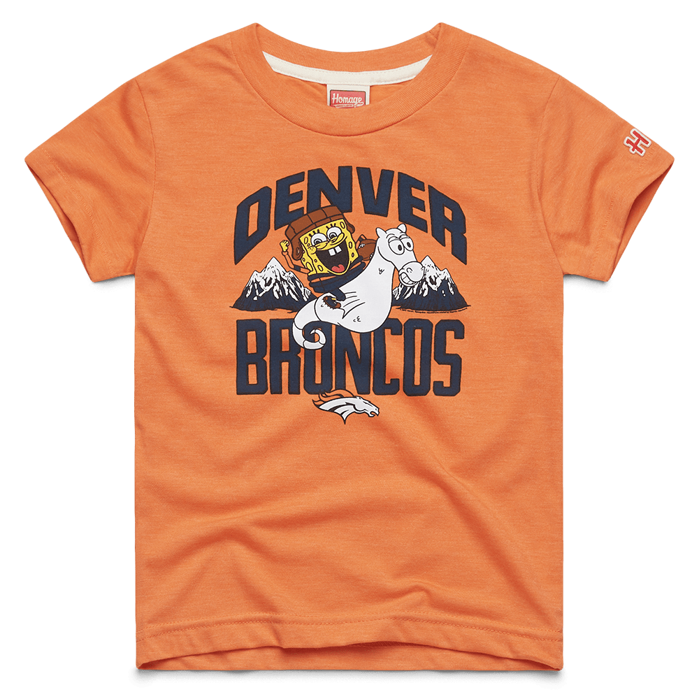 SpongeBob SquarePants x Denver Broncos Youth Short Sleeve T - Shirt - Paramount Shop