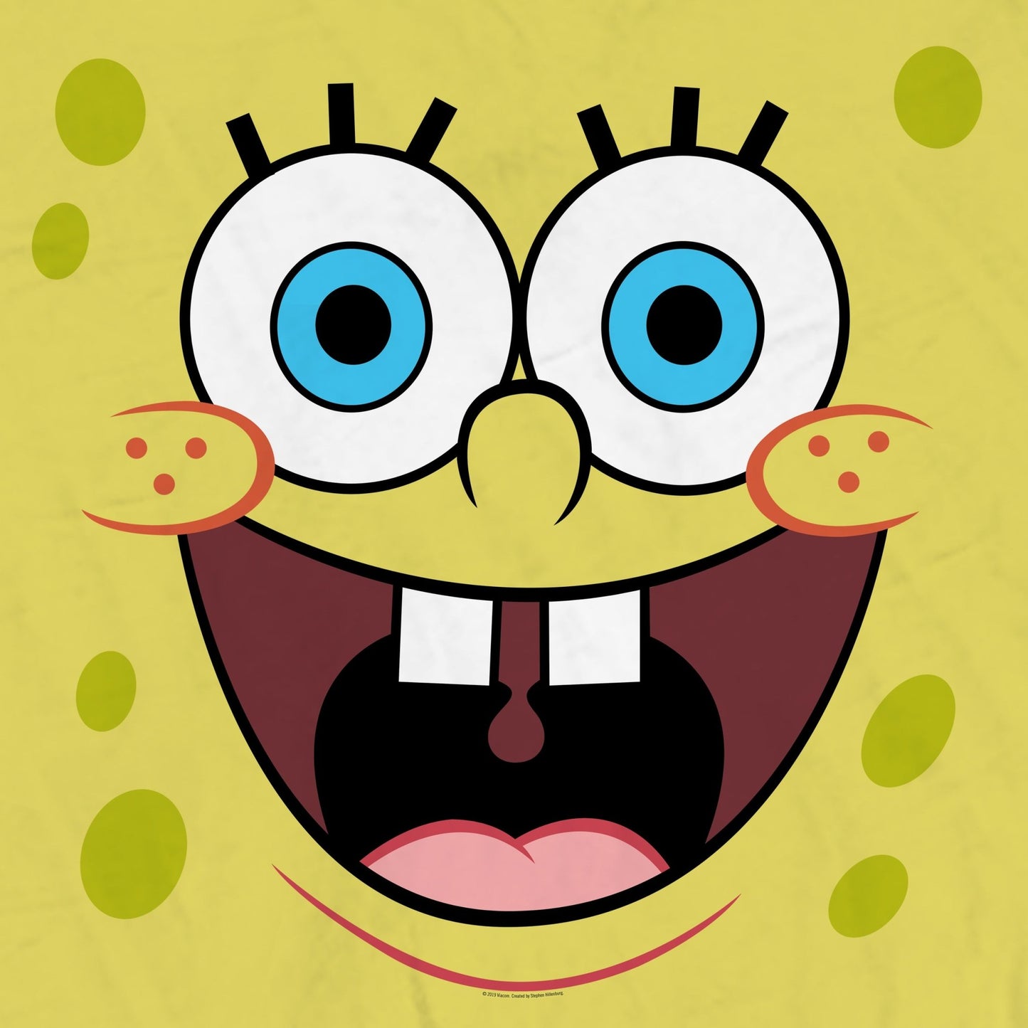 SpongeBob SquarePants Yellow Big Face Sherpa Blanket - Paramount Shop