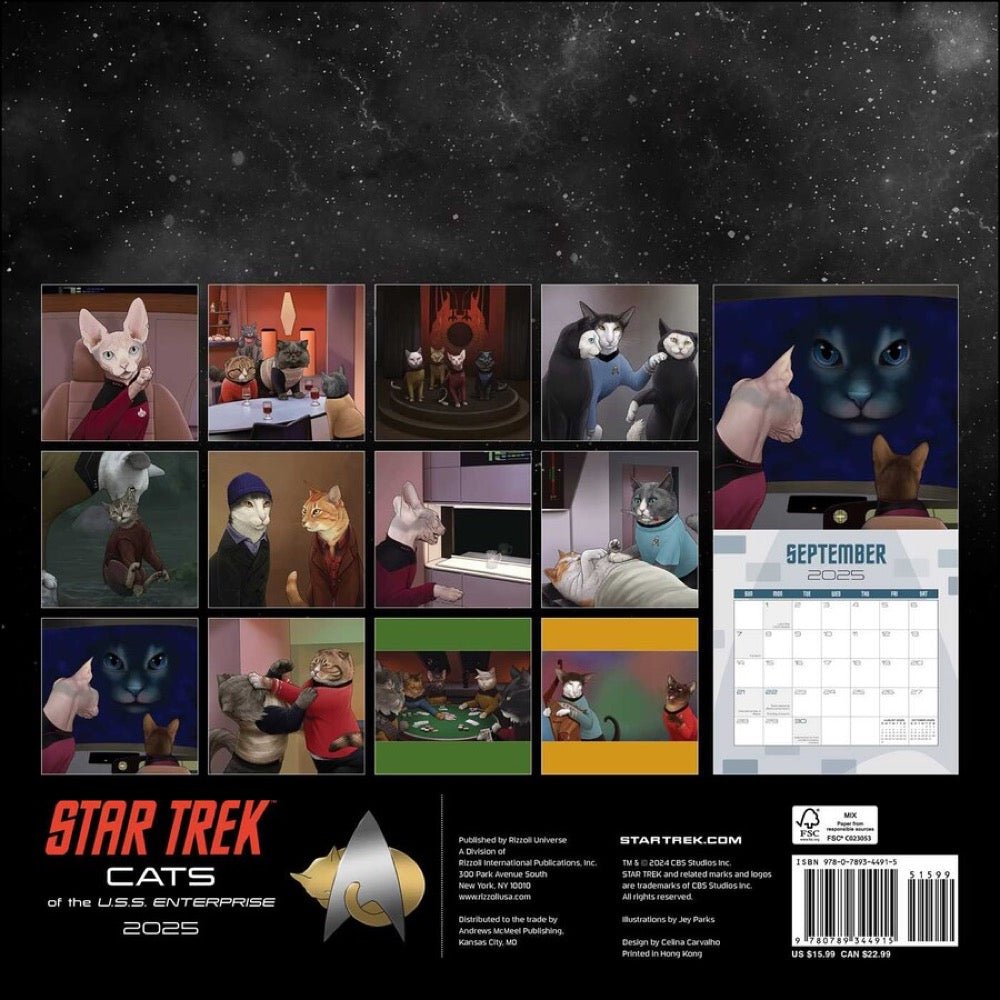 Star Trek Cats 2025 Wall Calendar - Paramount Shop