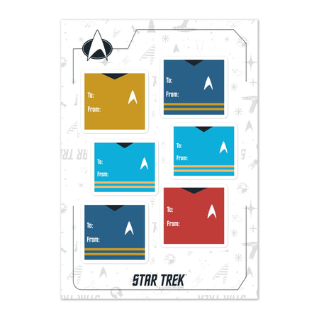 Star Trek Holiday Gift Label Sticker Sheet - Paramount Shop