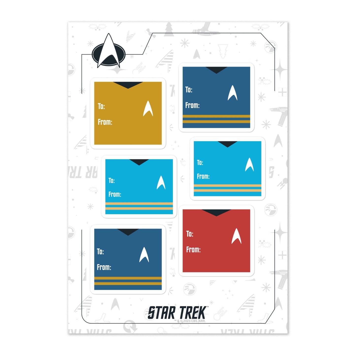 Star Trek Holiday Gift Label Sticker Sheet - Paramount Shop