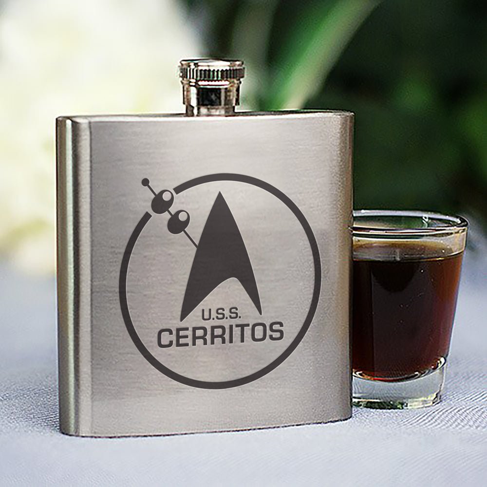 Star Trek: Lower Decks Cerritos Bar Logo Stainless Steel Flask - Paramount Shop