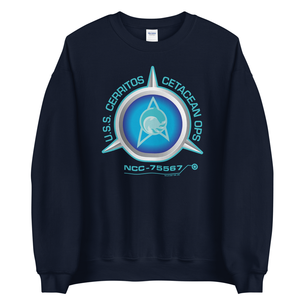 Star Trek: Lower Decks Cetacean Ops Delta Large Logo Fleece Crewneck Sweatshirt - Paramount Shop