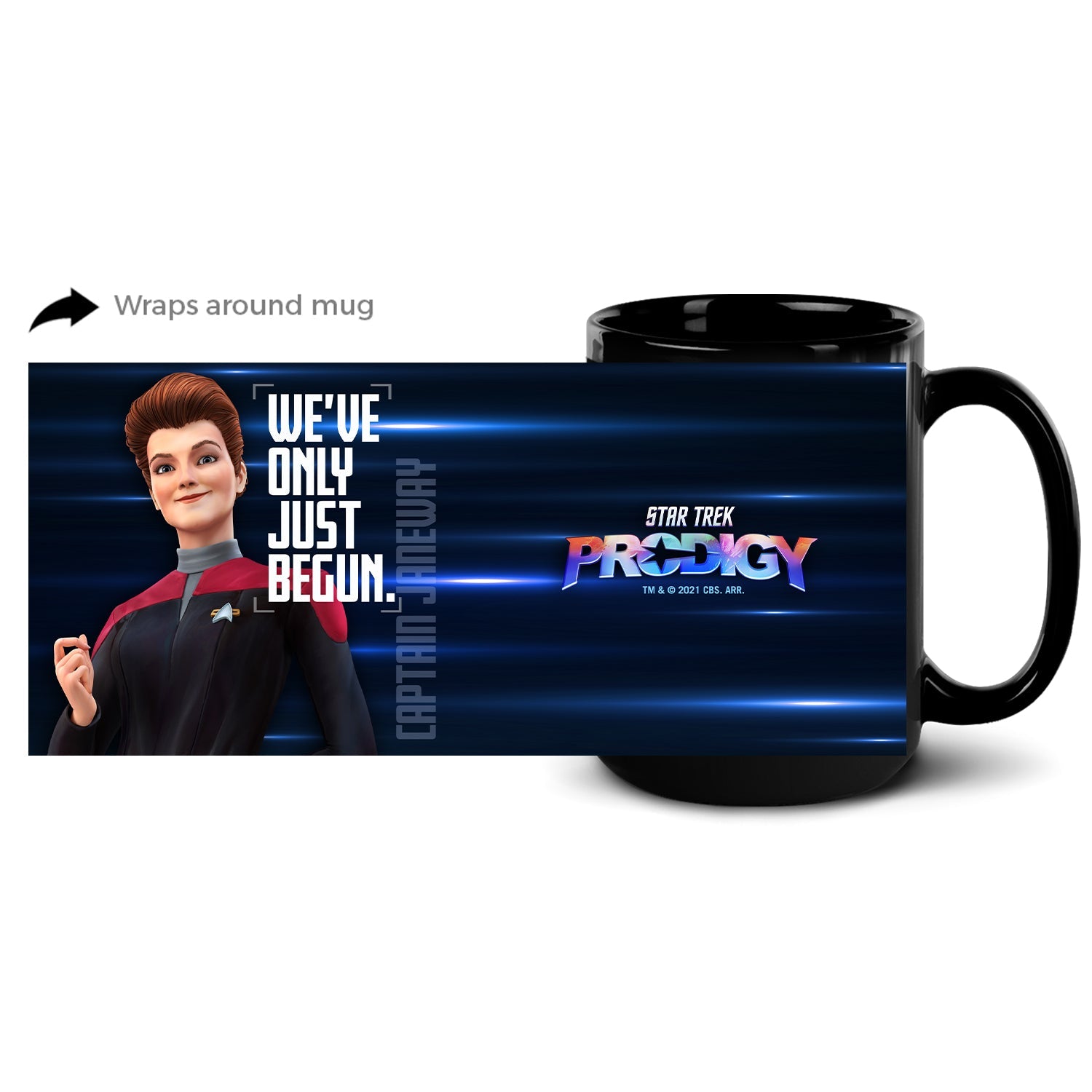 Star Trek: Prodigy Captain Janeway "We've Only Just Begun" Black Mug - Paramount Shop
