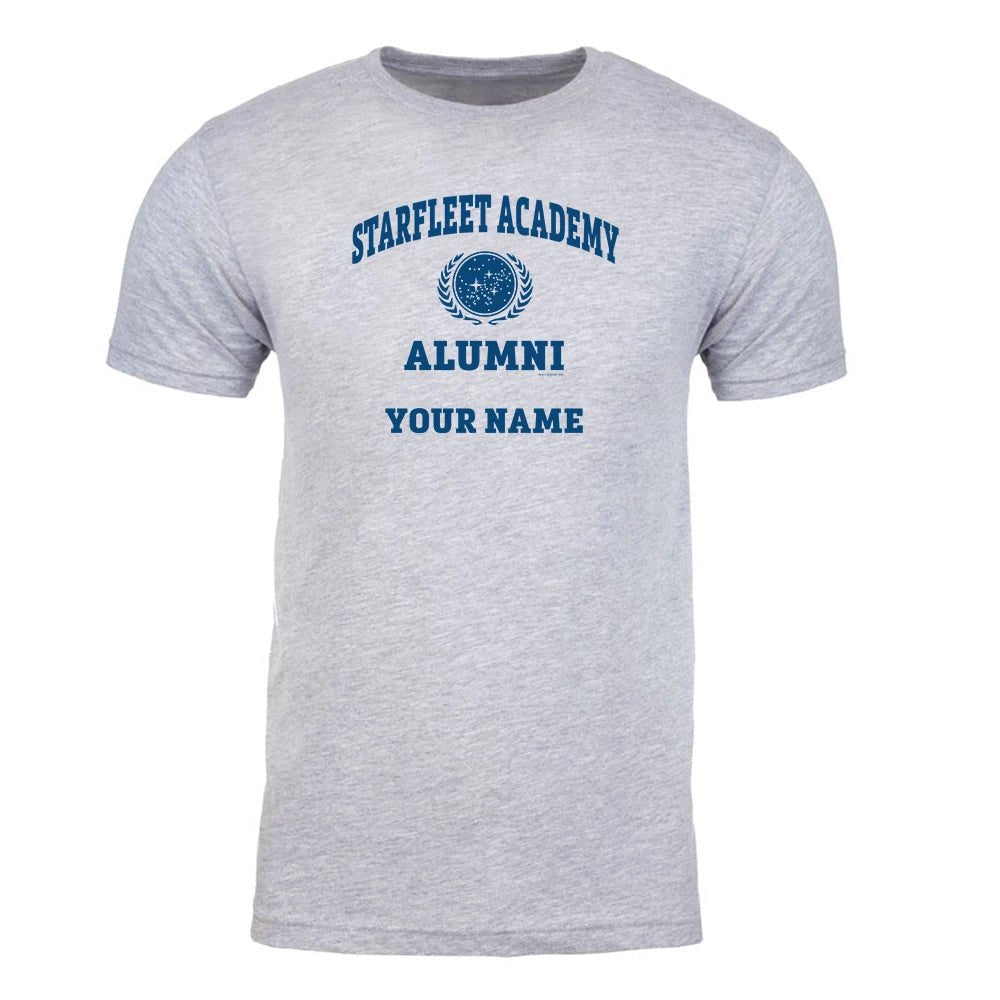 Star Trek Starfleet Academy Alumni Personalized Grey Adult Short Sleeve T - Shirt - Paramount Shop