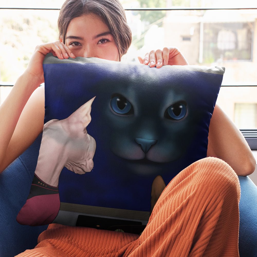 Star Trek: The Next Generation Hologram Cat Pillow - 16" x 16" - Paramount Shop