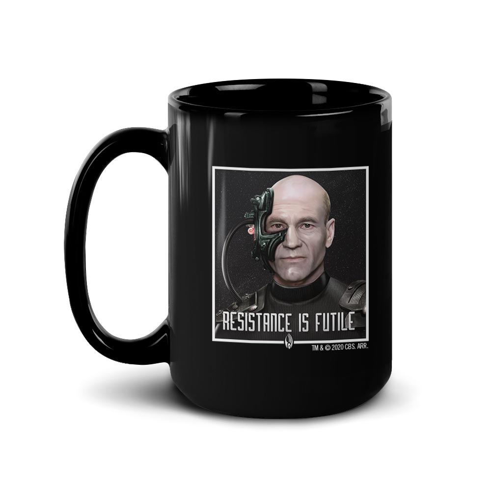 Star Trek: The Next Generation Picard Resistance is Futile Black Mug - Paramount Shop