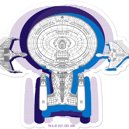Star Trek: The Next Generation Ships Schematic Die Cut Sticker - Paramount Shop