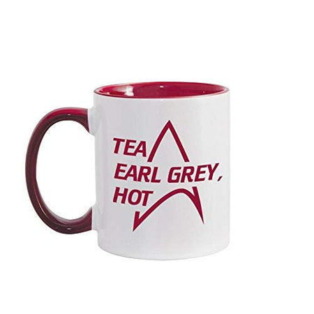 Star Trek: The Next Generation Tea Earl Grey Hot 11 oz Two - Tone Mug - MAROON - Paramount Shop