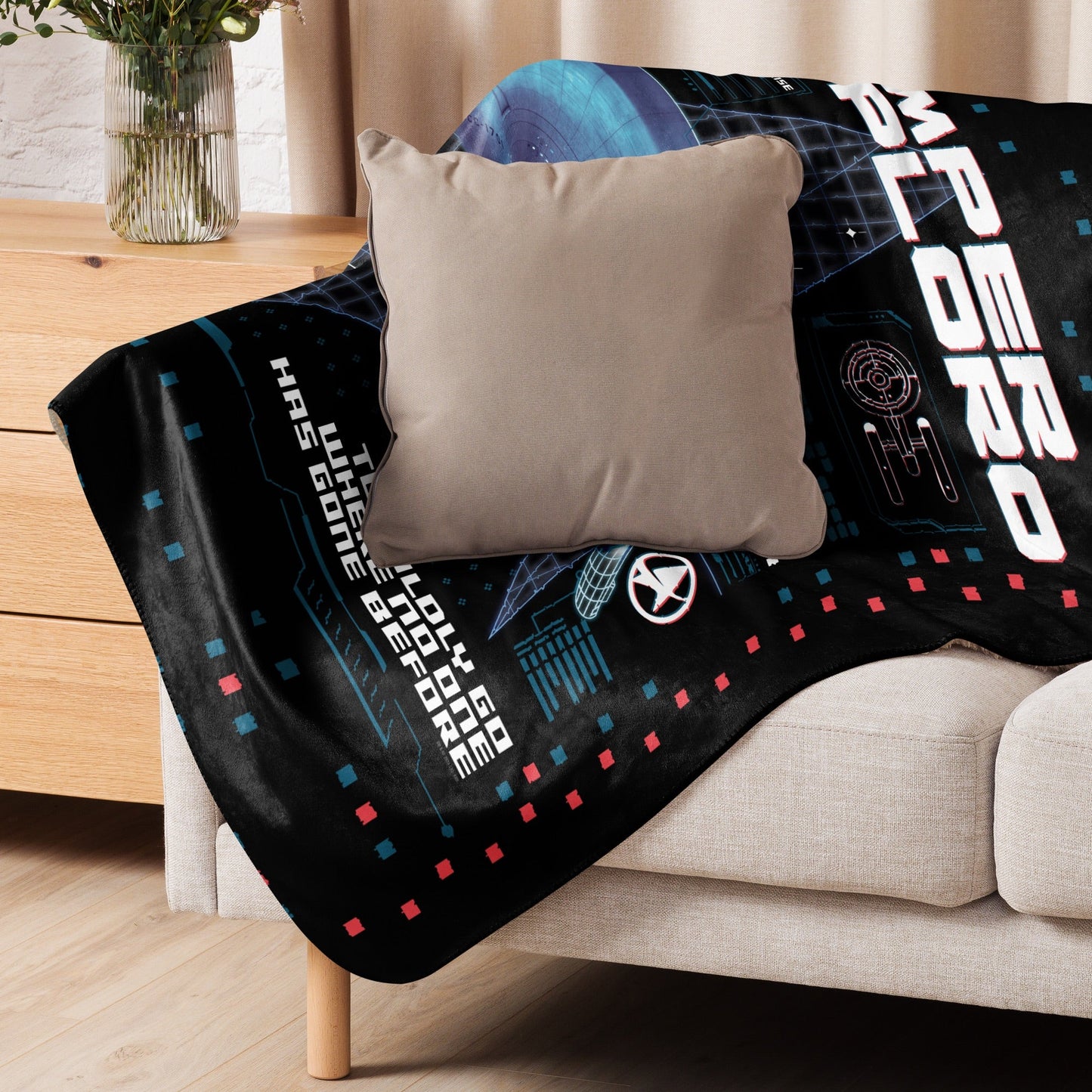 Star Trek The Original Series Enterprise Semper Exploro Sherpa Blanket - Paramount Shop