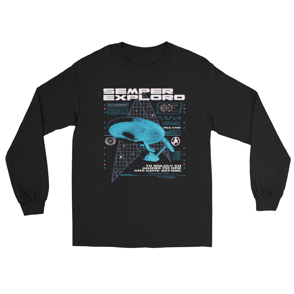 Star Trek: The Original Series Enterprise Semper Exploro Unisex Long Sleeve T-Shirt - Paramount Shop