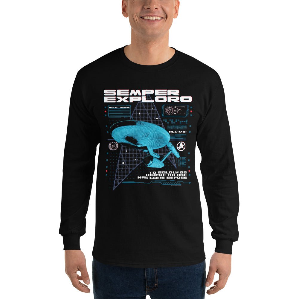 Star Trek: The Original Series Enterprise Semper Exploro Unisex Long Sleeve T-Shirt - Paramount Shop