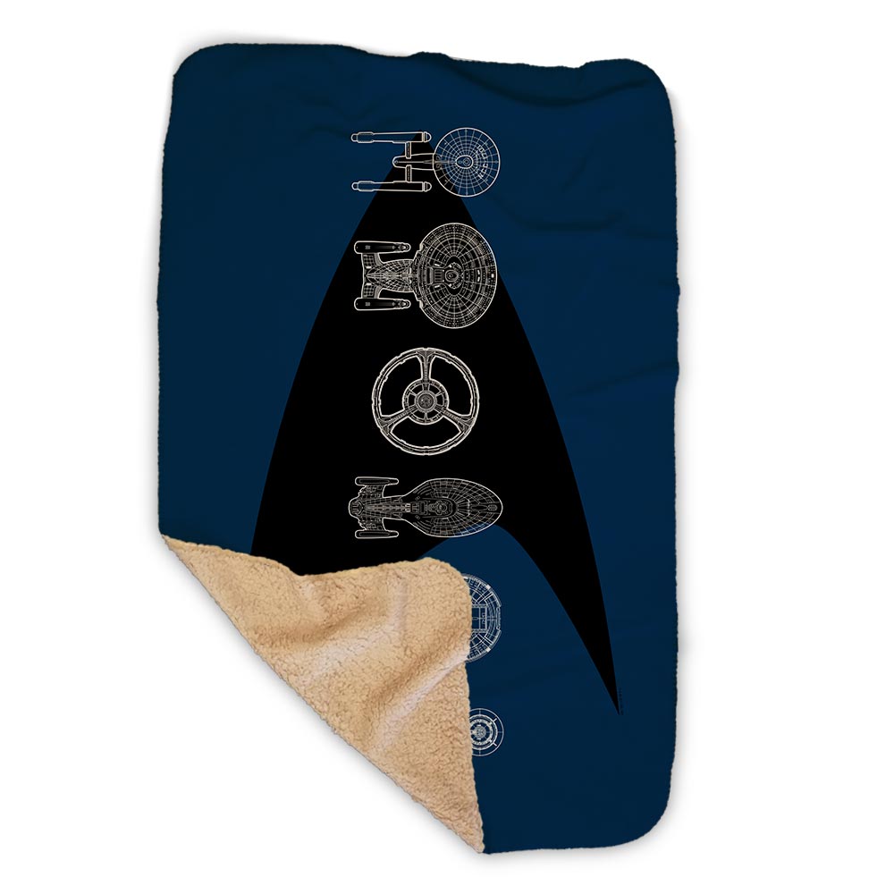 Star Trek: The Original Series Ships of the Line Delta Sherpa Blanket - Paramount Shop