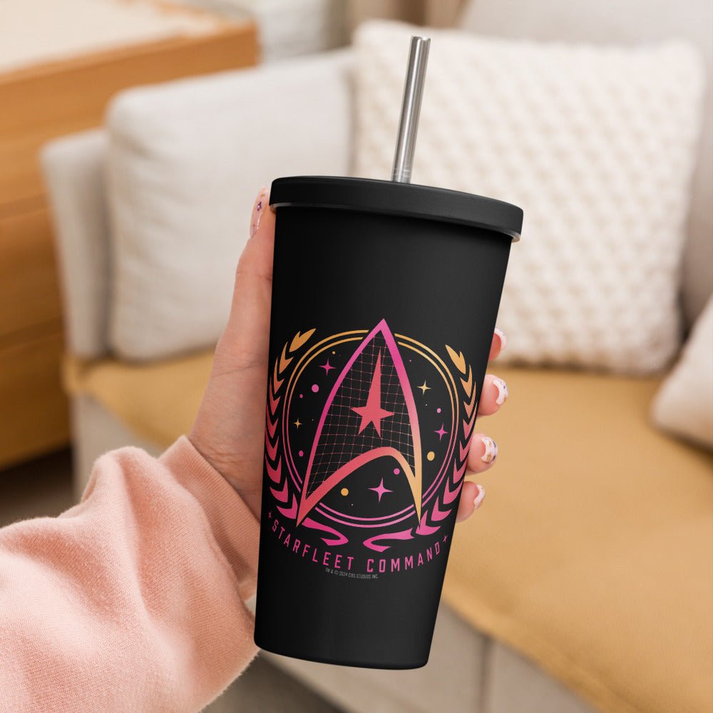 Star Trek: The Original Series Starfleet Badge Tumbler With Straw - Paramount Shop