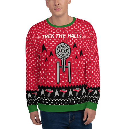 Star Trek: The Original Series Trek The Halls Adult All - Over Print Sweatshirt - Paramount Shop