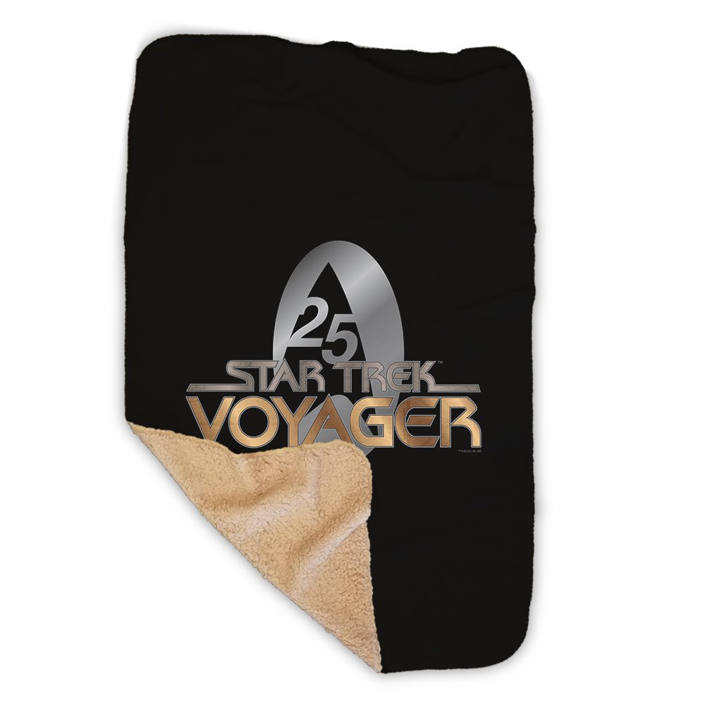 Star Trek: Voyager Gold 25 Logo Sherpa Blanket - Paramount Shop