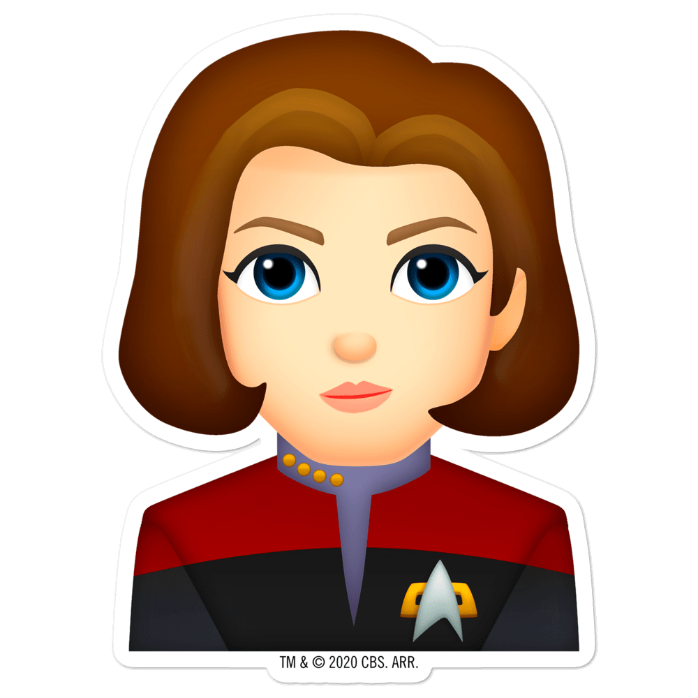 Star Trek: Voyager Janeway Emoji Die Cut Sticker - Paramount Shop