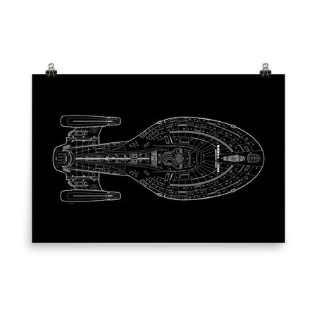 Star Trek: Voyager Schematic Premium Satin Poster - Paramount Shop