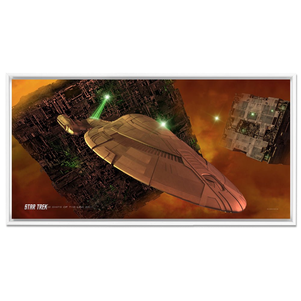 Star Trek: Voyager Ships of the Line Armored Voyager Floating Frame Wrapped Canvas - Paramount Shop