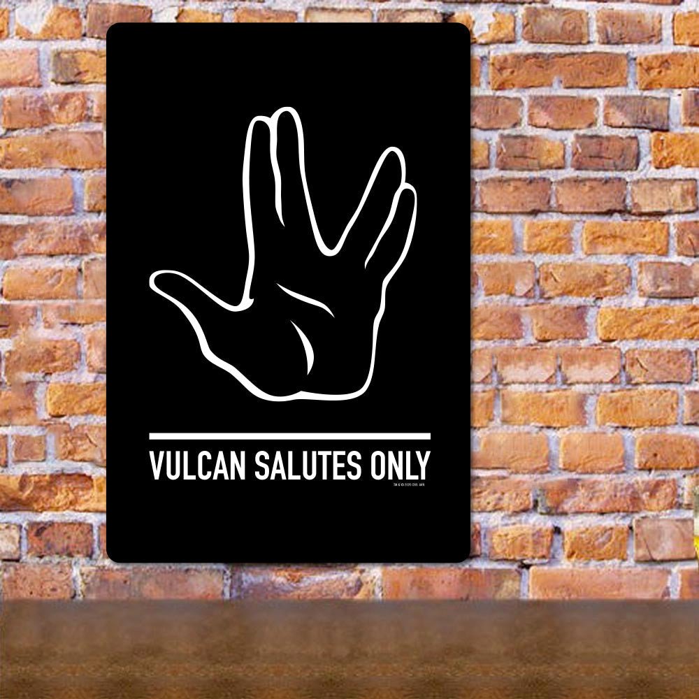 Star Trek Vulcan Salutes Only Sign Metal Sign - Paramount Shop