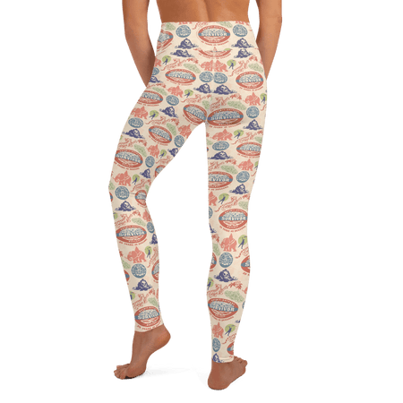 Survivor 20 Years 40 Seasons All Over Color Logo Pattern Women's All - Over Print Yoga Leggings - Paramount Shop