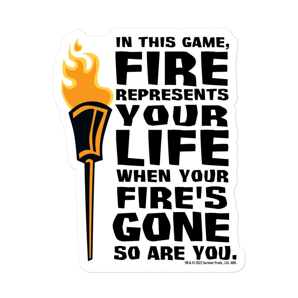 Survivor Fire Represents Life Die Cut Sticker - Paramount Shop