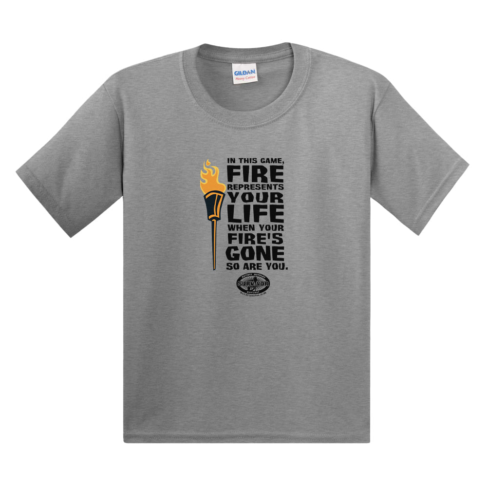 Survivor Fire Represents Life Kids Short Sleeve T - Shirt - Paramount Shop