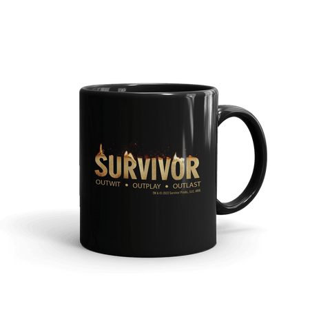 Survivor Flame Logo Black Mug - Paramount Shop
