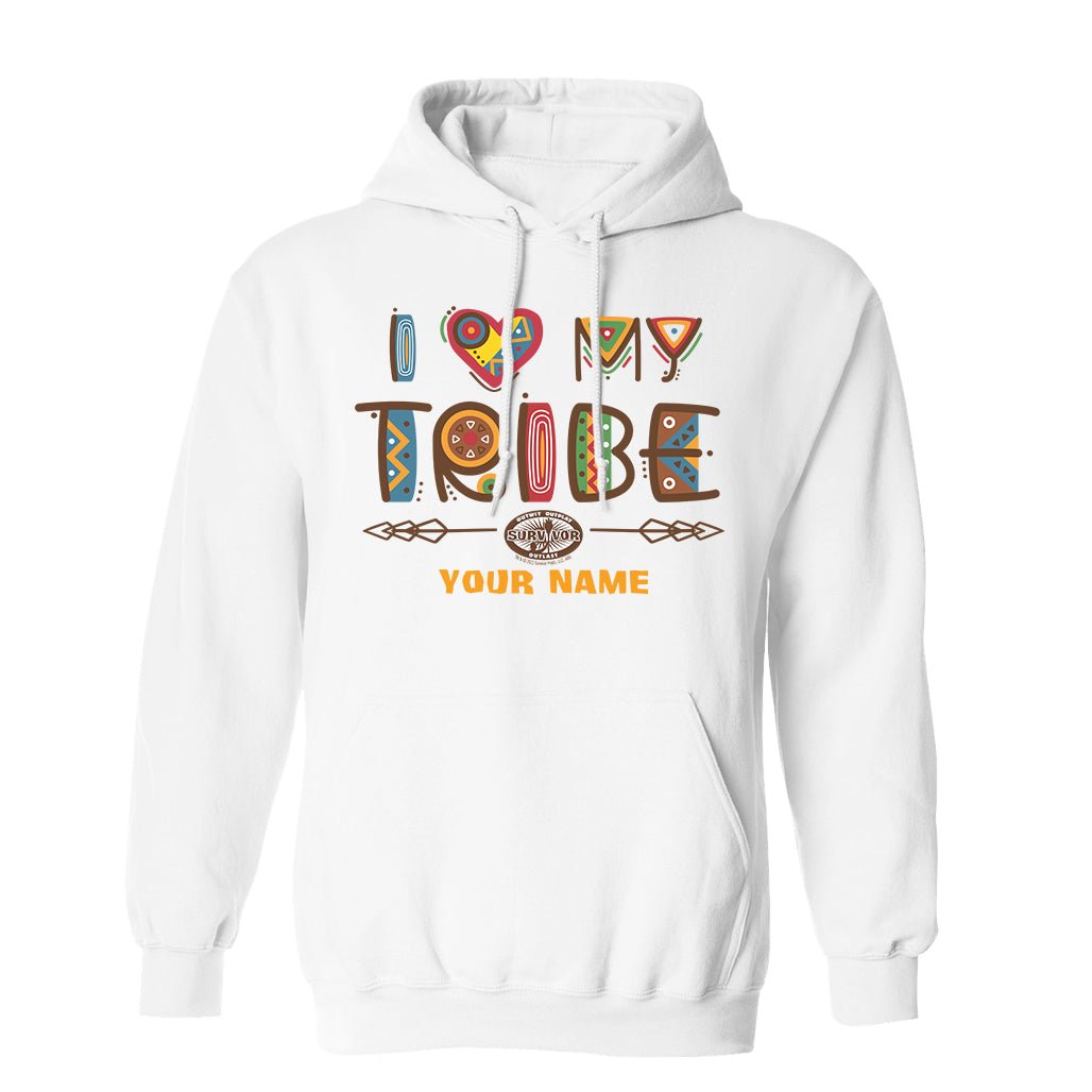 Survivor I Love My Tribe Mashup Personalized Fleece Hooded Sweatshirt - Paramount Shop