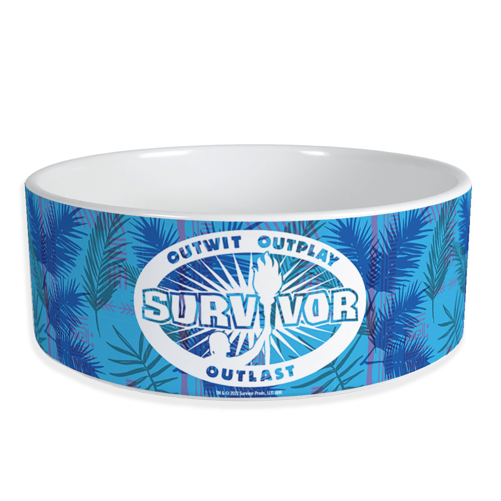 Survivor Jungle Print Logo Personalized Pet Bowl - Paramount Shop
