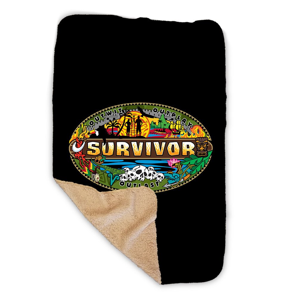 Survivor Mashup Logo Sherpa Blanket - Paramount Shop