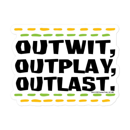 Survivor Outwit, Outplay, Outlast Lines Die Cut Sticker - Paramount Shop