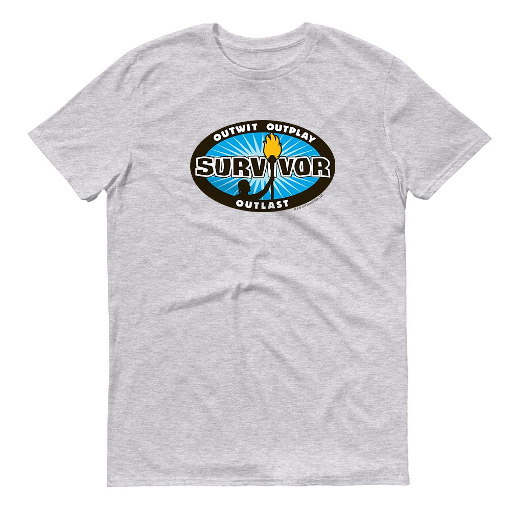 Survivor Übertrumpfen, überspielen, überdauern Logo Erwachsene Kurzärmeliges T-Shirt