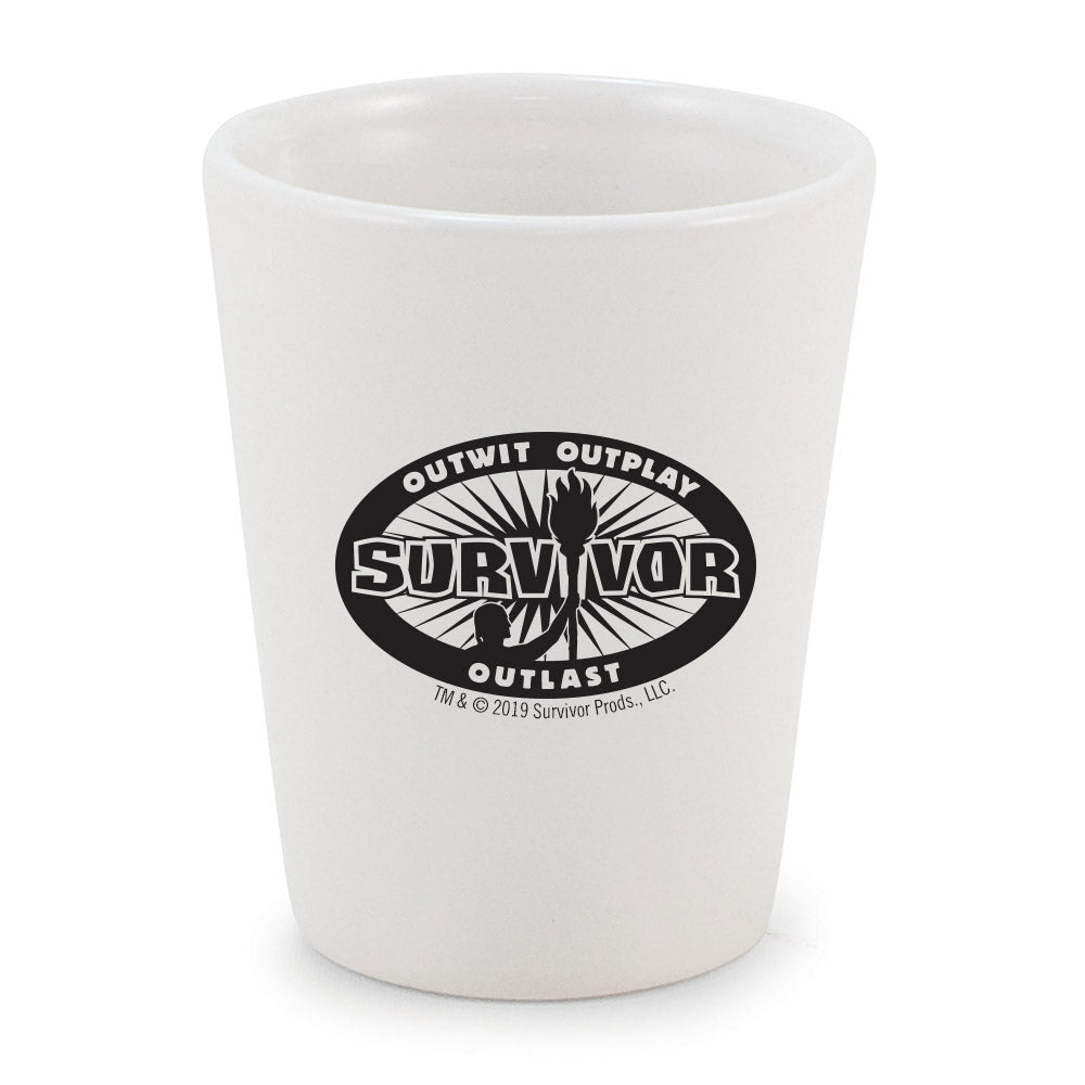 Survivor Outwit, Outplay, Outlast Logo Ceramic Shot Glass - Paramount Shop