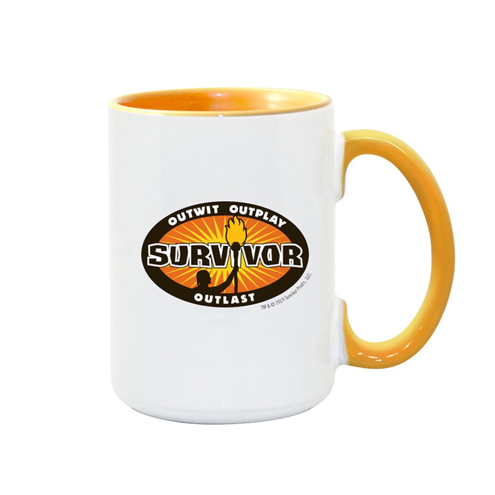 Survivor Outwit, Outplay, Outlast Logo Two - Tone White Mug - Paramount Shop