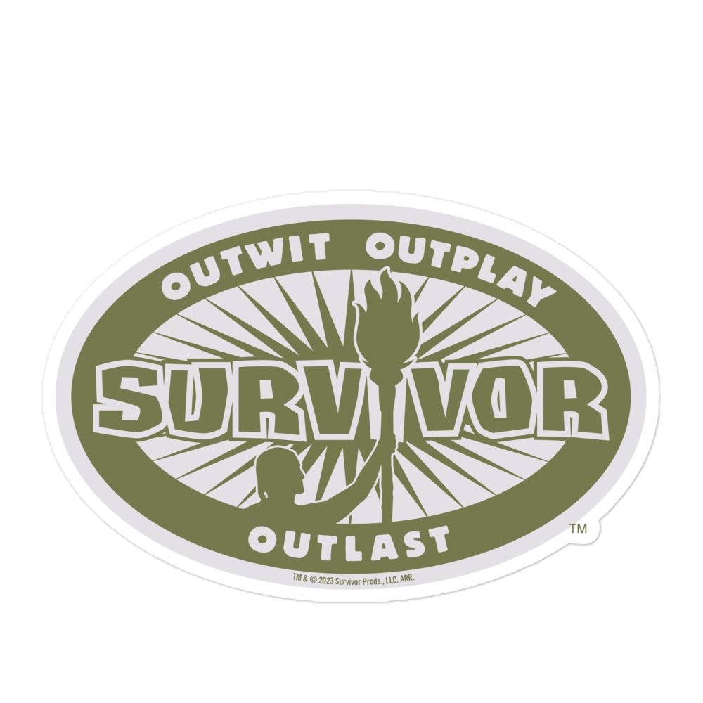 Survivor Outwit, Outplay, Outlast Torch 5.5" Die Cut Sticker - Paramount Shop