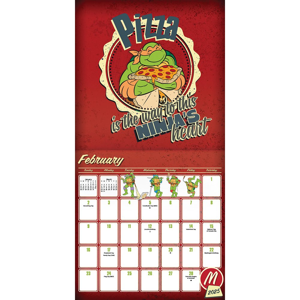 Teenage Mutant Ninja Turtles 2025 16 - Month Wall Calendar - Paramount Shop