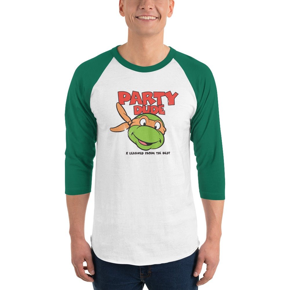Teenage Mutant Ninja Turtles Party Dude Unisex 3/4 Sleeve Raglan Shirt - Paramount Shop