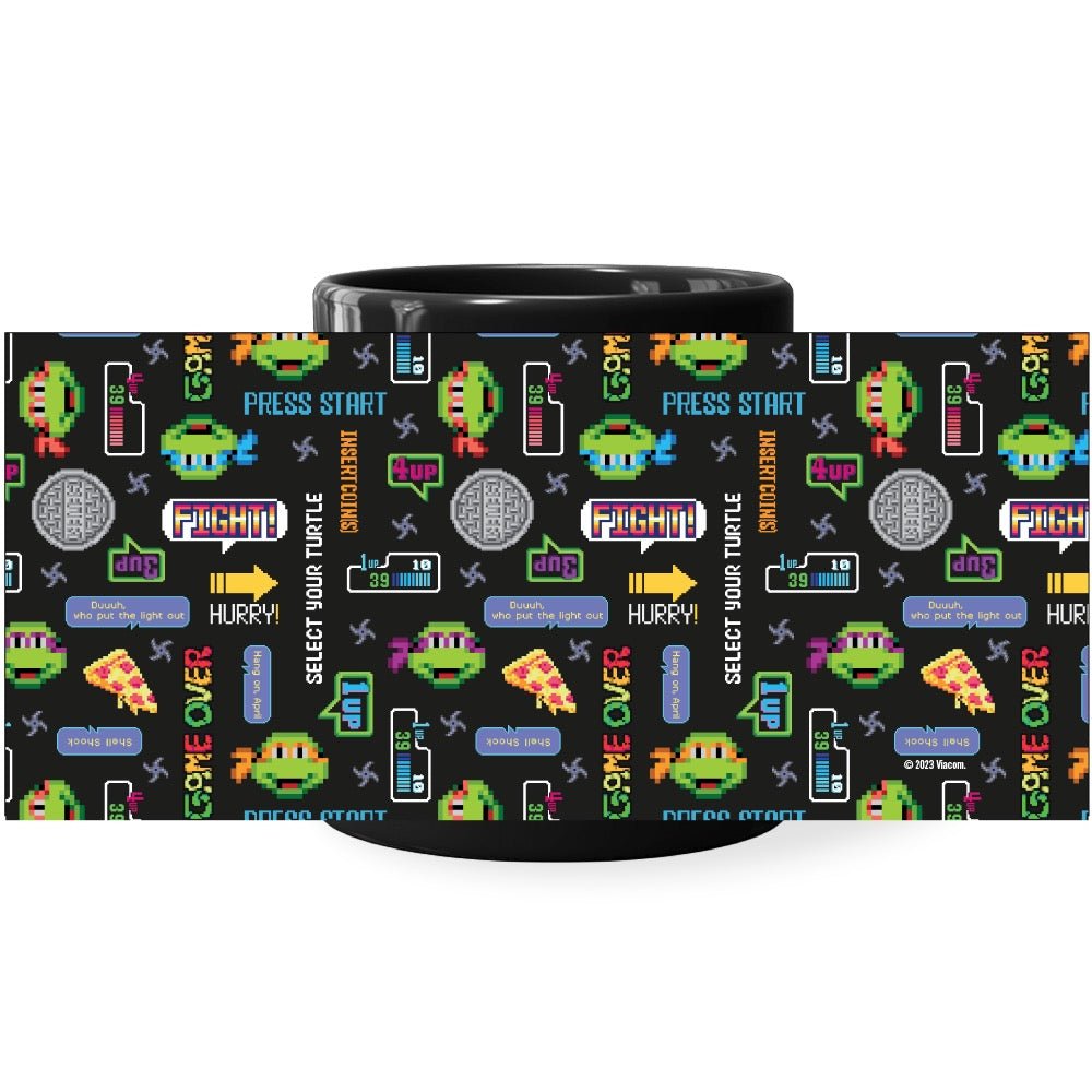 Teenage Mutant Ninja Turtles Video Game Pattern Black Mug - Paramount Shop