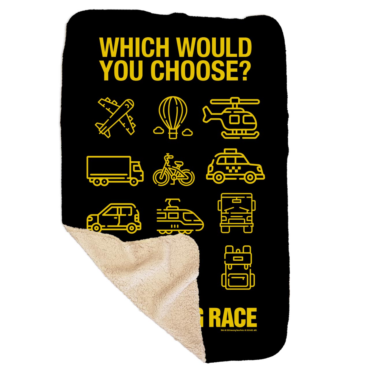 The Amazing Race Choose Your Adventure Sherpa Blanket - Paramount Shop