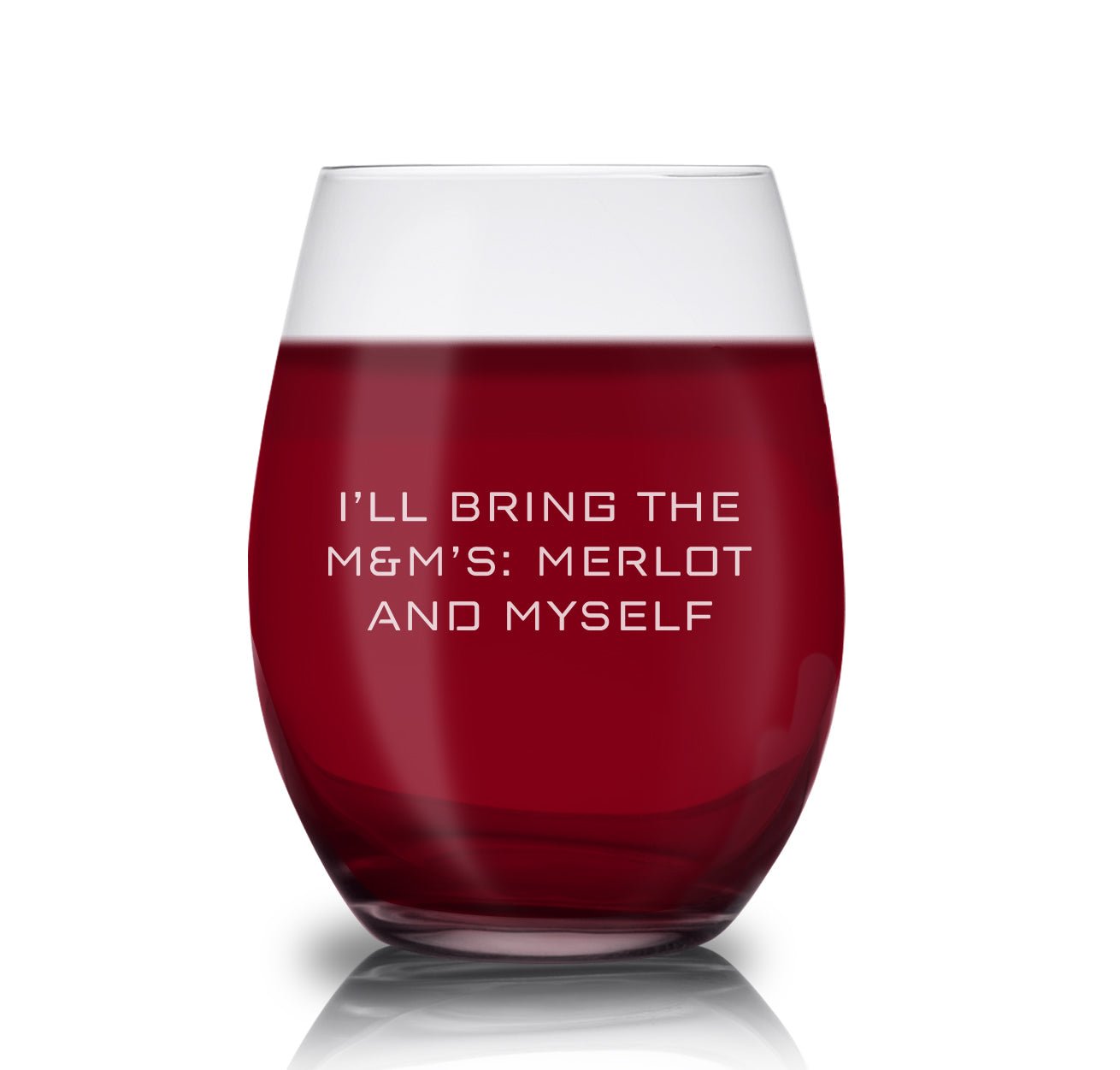 The Equalizer M&M's Laser Engraved Stemless Wine Glass - Paramount Shop
