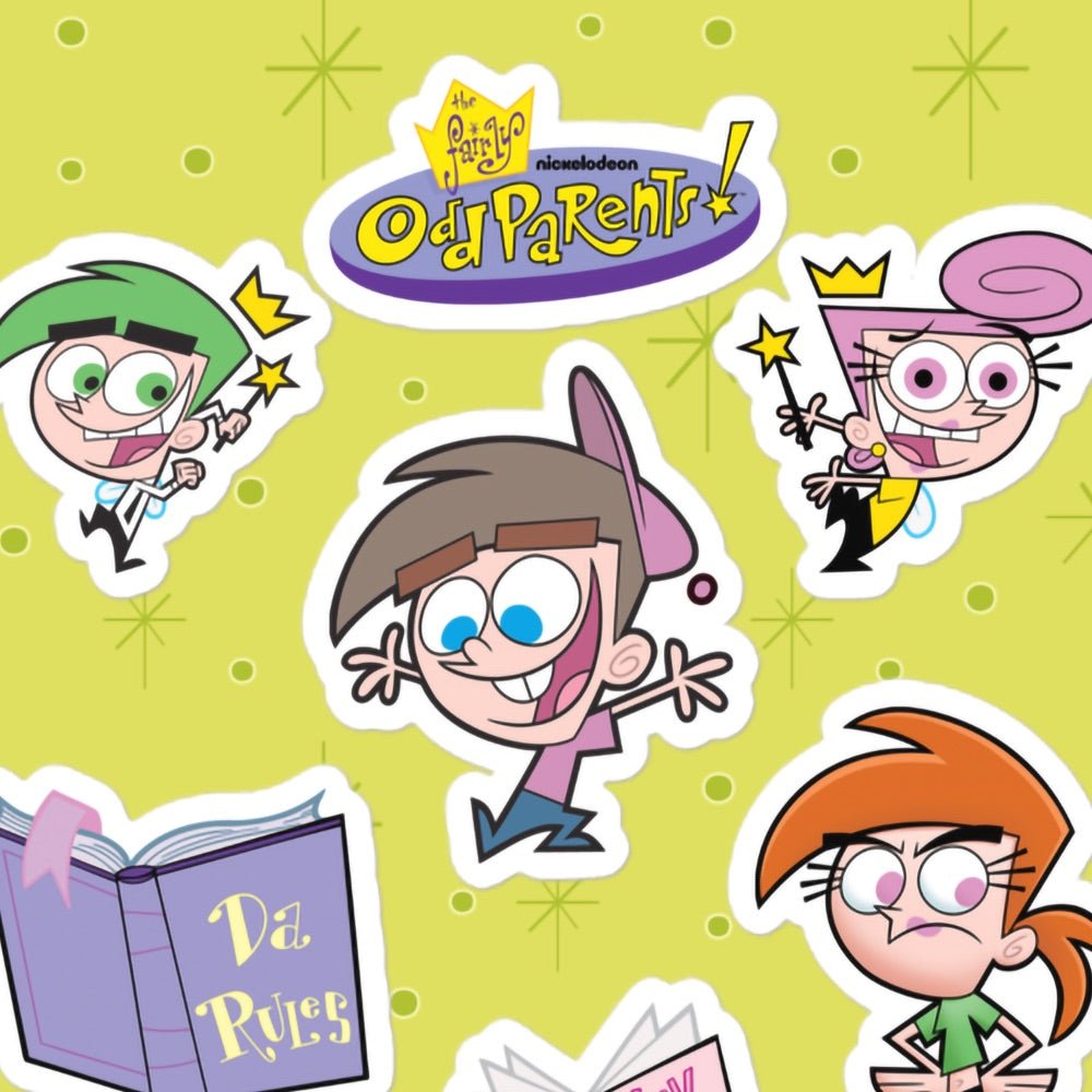 The Fairly OddParents Characters Kiss Cut Sticker Sheet - Paramount Shop