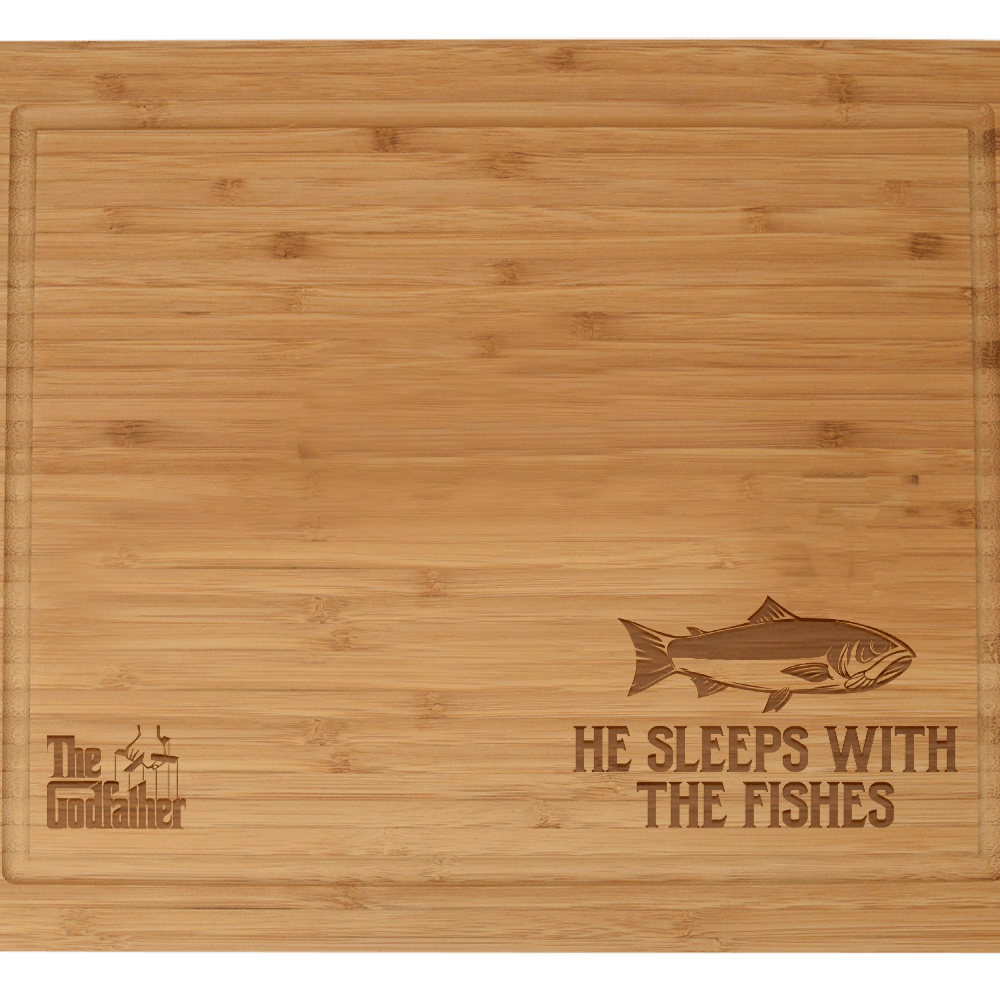 The Godfather He Sleeps With The Fishes Laser Engraved Cutting Board - Paramount Shop