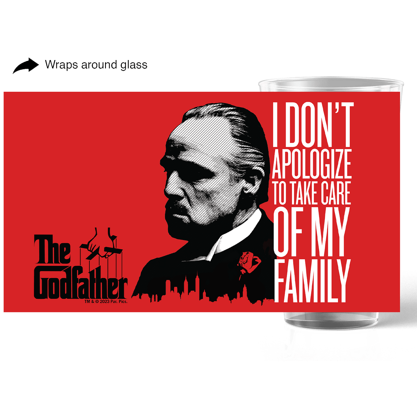 The Godfather "I Don't Apologize" 17 oz Pint Glass - Paramount Shop