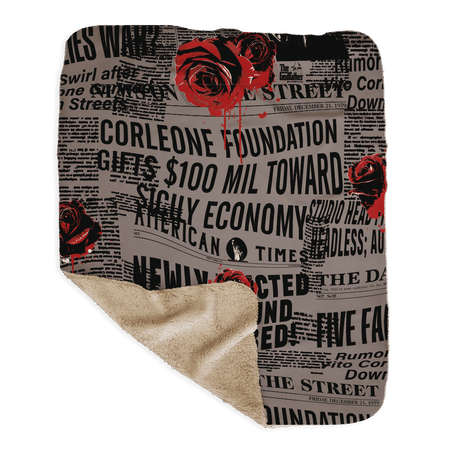 The Godfather Newspaper Sherpa Blanket - Paramount Shop