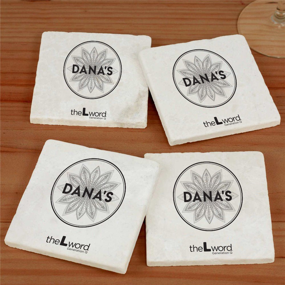 The L Word: Generation Q Dana's Bar Logo Marble Coasters - Set of 4 - Paramount Shop