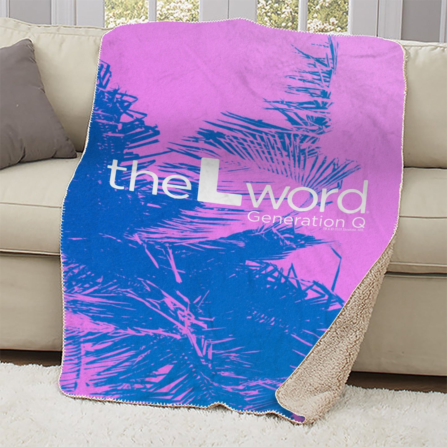 The L Word: Generation Q Palm Tree Logo Sherpa Blanket - Paramount Shop