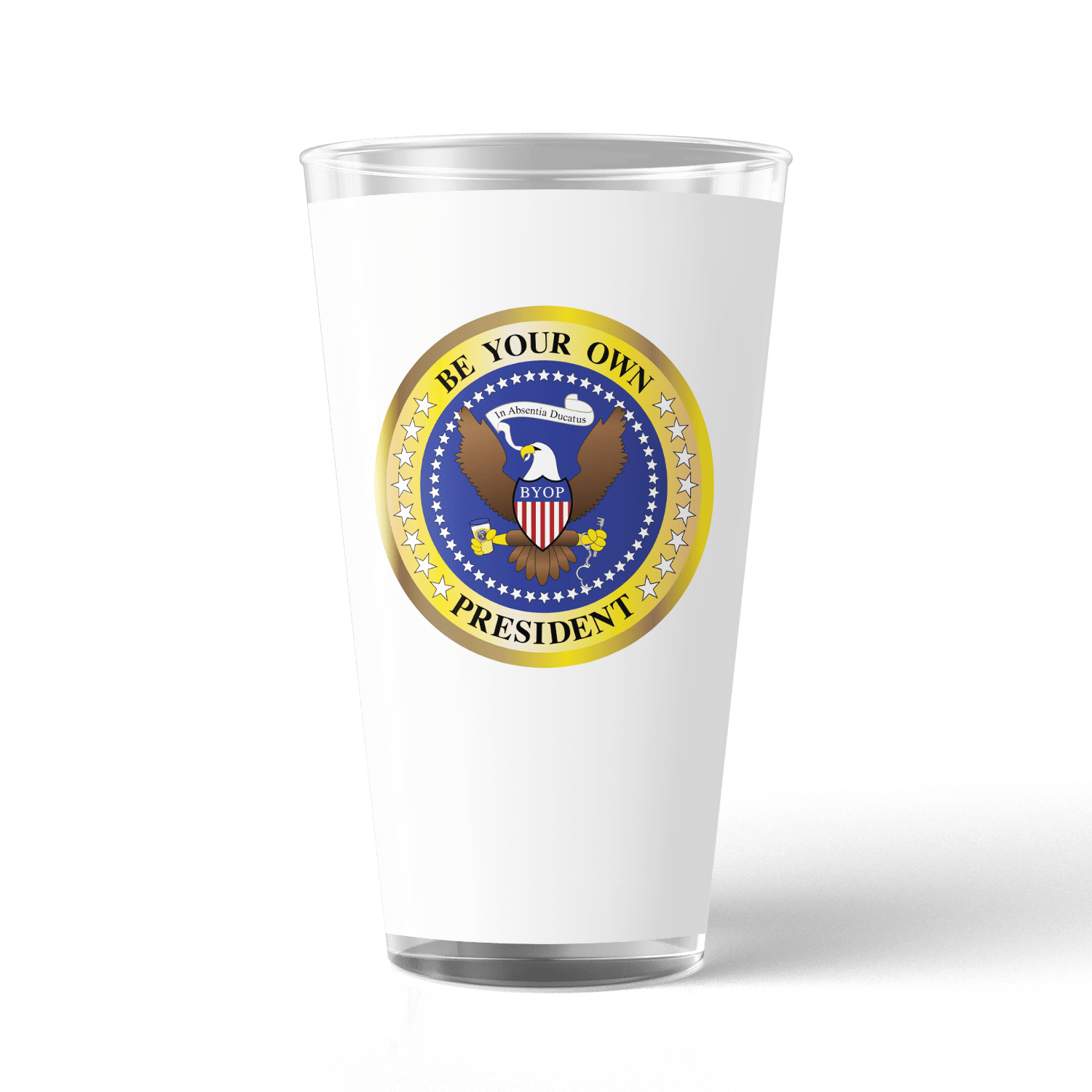 The Late Show with Stephen Colbert Be Your Own President Charity Pint Glass - Paramount Shop
