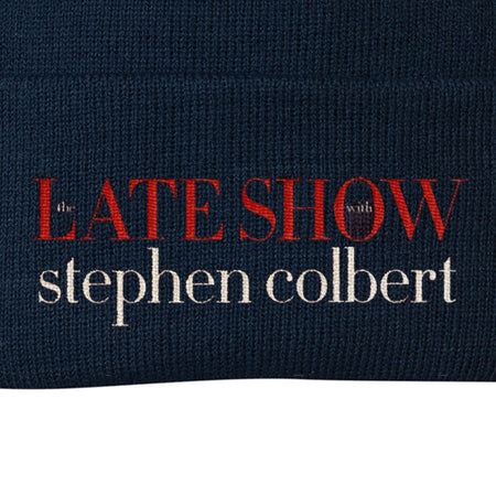 The Late Show with Stephen Colbert Logo Embroidered Knit Beanie - Paramount Shop