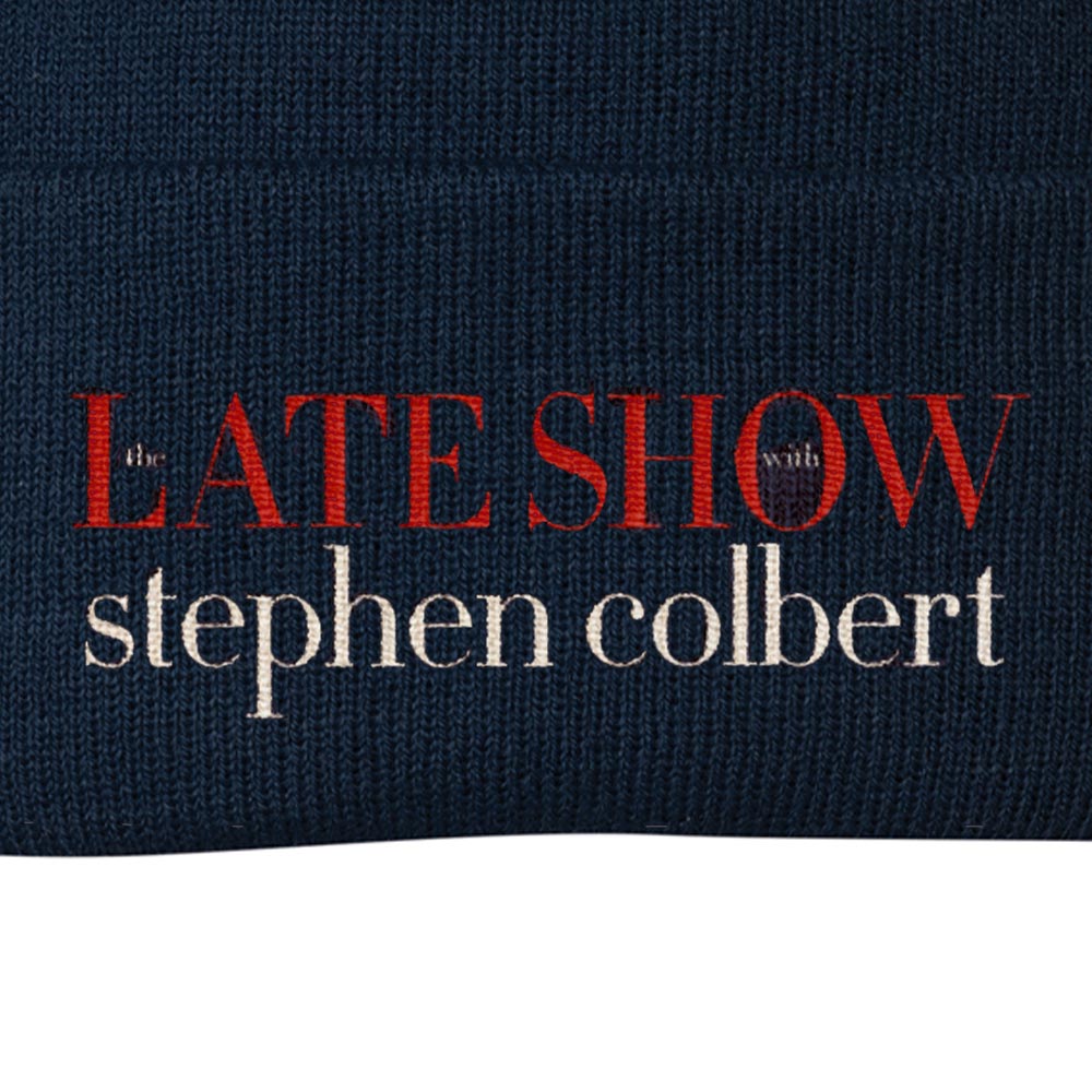 The Late Show with Stephen Colbert Logo Embroidered Knit Beanie - Paramount Shop